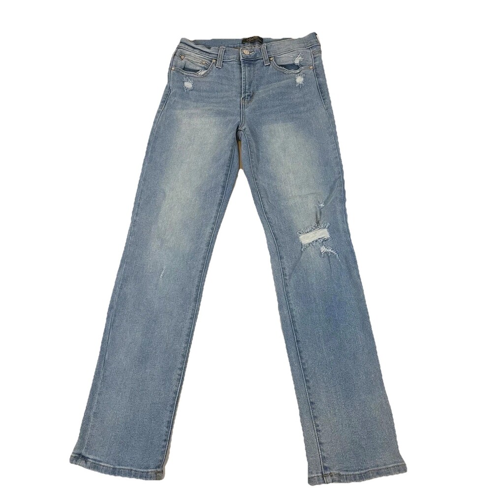 Rachel Roy Jeans Womens 28 Vixen Distressed Straight Stretch Denim Boyfriend